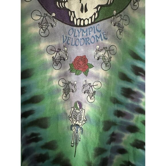 Vintage Grateful Dead T-Shirt 1990 Velodrome Tie Dye Sz L Liquid Blue USA Made - Picture 4 of 14